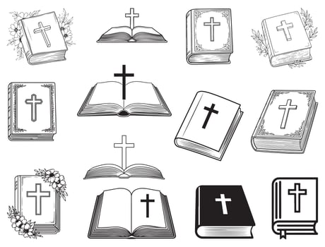 BIBLE SILHOUETTE WHITE BACKGROUND vector