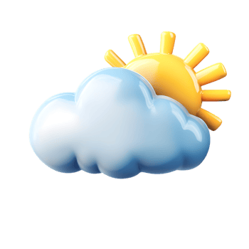 Weather icon with sun and cloud png