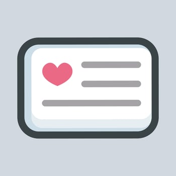 love id member card in outline flat design vector