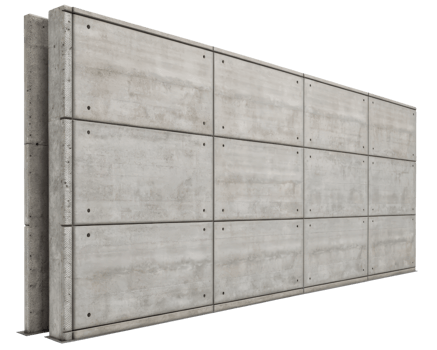 Precast concrete wall panels on a transparent background png