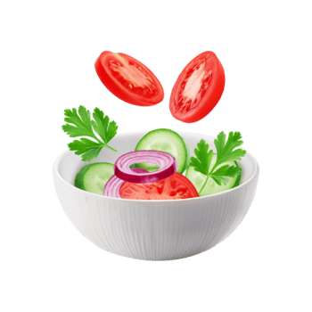 vegetable salad bowl on transparent background png