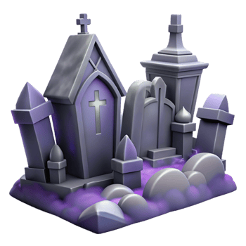 serene vintage stunning contemporary stunning vintage Spooky 3D Graveyard Illustration 4K original authentic png