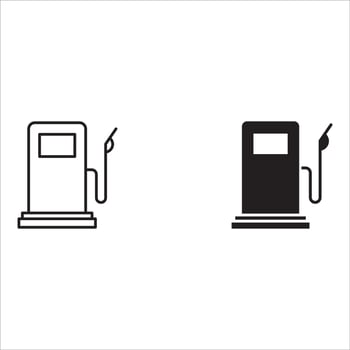Oil gas station icon , car charging station sign pictogram isolated on white. Filling station symbol, oil filling logo illustration icon vector
