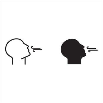 Breathing icon set. Breath difficulties sign. Respiration problems symbol. illustration on white background vector