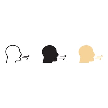 Cough line icon set, pictogram of flu or coronavirus symptom. illustration on white background vector