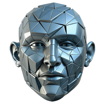 extraordinary contemporary wonderful rustic vibrant traditional Metallic Polygonal 3D Head Illustration detailed original authentic png