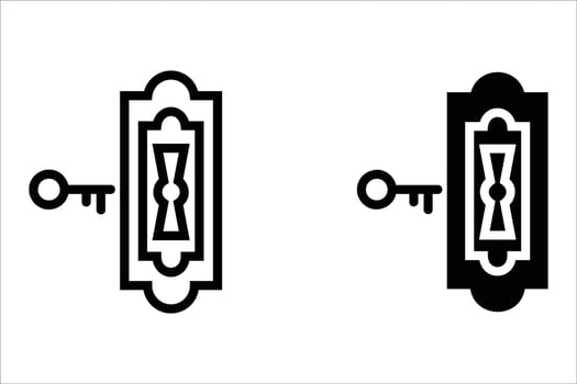 Door key hole icons. Security, protection concept. illustration isolated on white background vector