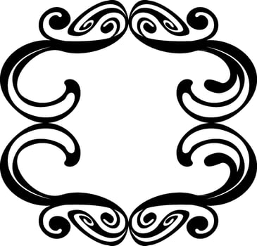 Black Artistic Curved Ornament Design vector