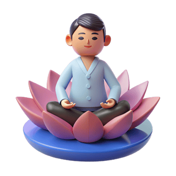 serene abstract 3D Render Peaceful Meditation Man Lotus premium png