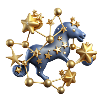 dramatic minimalist impressive traditional elegant artistic Celestial Horse 3D Render detailed 4K genuine png