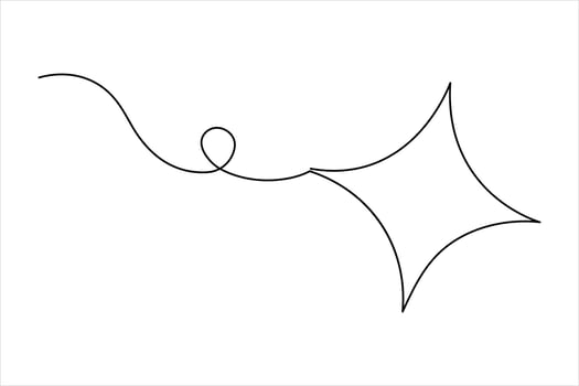 Single continuous line art minimalist drawing of star illustration vector