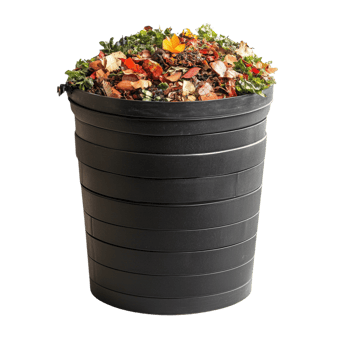 Compost bin filled with organic materials isolated on transparent background png