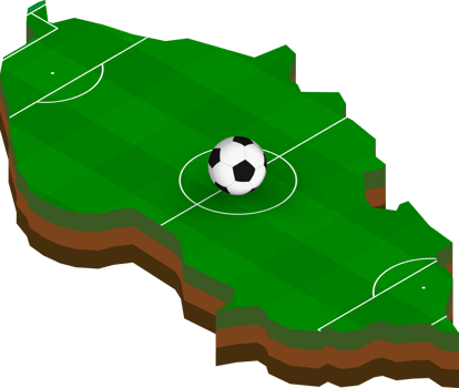 Isometric map of Czech Republic with football field. png