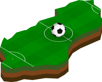 Isometric map of Albania with football field. png