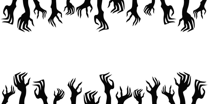 Ghostly hands silhouette for spooky Halloween themes. vector
