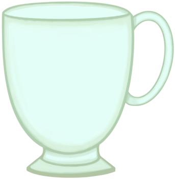 A soft green ceramic mug of milk or coffee or tea png