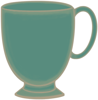 A deep green ceramic mug of milk or coffee or tea. png
