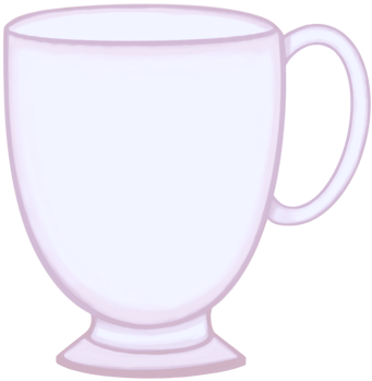 A soft purple ceramic mug of milk or coffee or tea. png