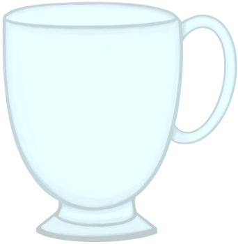 A soft blue ceramic mug of milk or coffee or tea. png