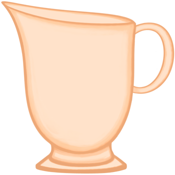 A soft orange ceramic jar of milk or coffee or tea. png