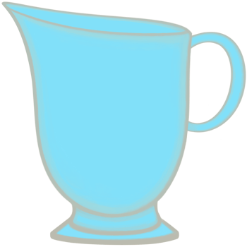 A blue ceramic jar of milk or coffee or tea. png
