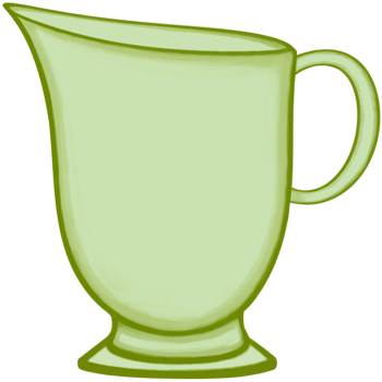 A soft green ceramic jar of milk or coffee. png
