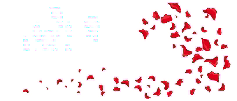 Falling rose petals symbolizing romance and elegant occasions. vector