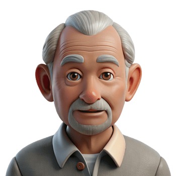 extraordinary creative beautiful creative extraordinary vintage 3D Cartoon Senior Man Illustration premium high quality high resolution png