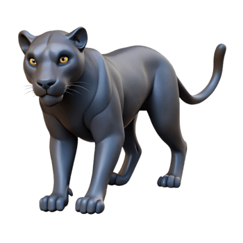 elegant abstract stunning artistic stunning creative 3D Model Black Panther Illustration original high resolution exclusive png