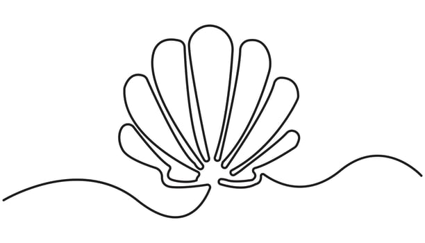 sea shell continuous one line drawing simple vector