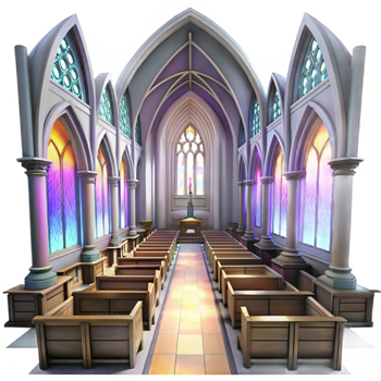 elegant creative impressive classic 3D Gothic Church Interior Illustration authentic premium png