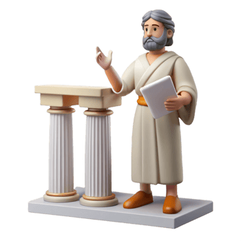 stunning abstract vibrant vintage 3D Render of Ancient Speaker at Podium professional 4K png
