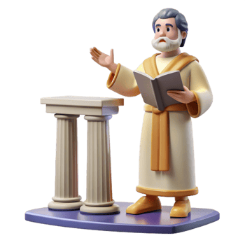 impressive abstract impressive minimalist 3D Illustration Old Man Reading Book high resolution high resolution png