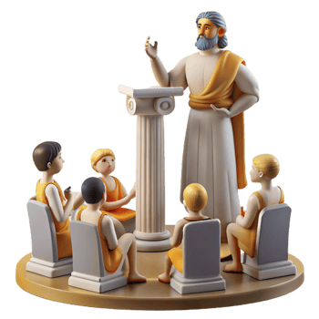 3D Illustration Ancient Greek Teacher and Students png