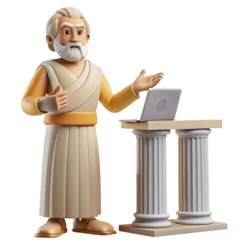 3D Illustration Ancient Teacher Laptop png