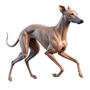 beautiful traditional extraordinary artistic 3D Model Greyhound Dog Running Illustration 4K high resolution png