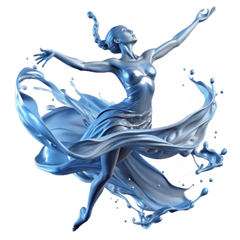 Liquid Dance 3D Ballerina in Blue png