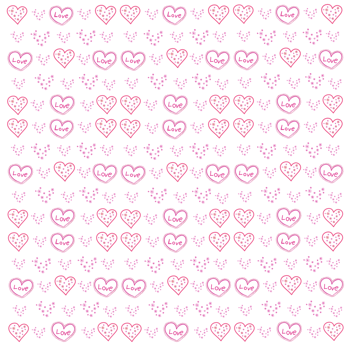 Seamless pattern of pink hearts with little flower png