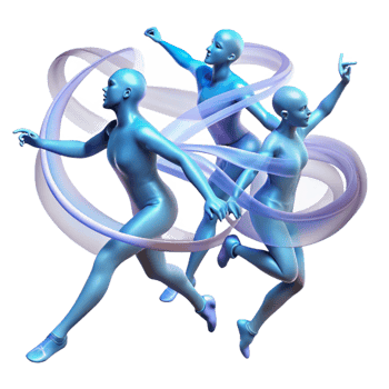 Abstract 3D Render of Runners png