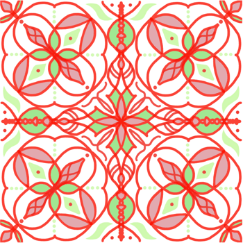 Luxury seamless pattern mixed beautiful red and green colors on the white background png