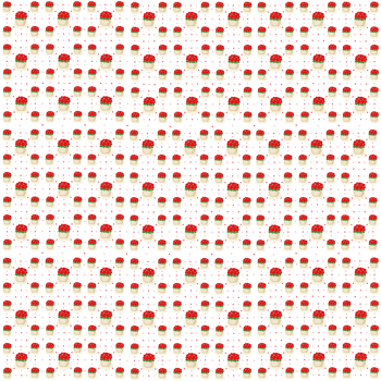 Seamless pattern of little creamy vases of red roses png