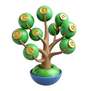wonderful rustic impressive creative 3D Money Tree Illustration premium exclusive png