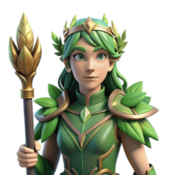 stunning contemporary dramatic modern Green Nature Goddess 3D Render authentic original png
