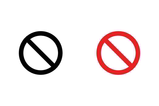 prohibition symbol. no entry no sign icon flat illustration. vector
