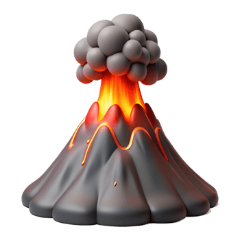 elegant rustic wonderful creative Cartoon Volcano 3D Render 4K exclusive png