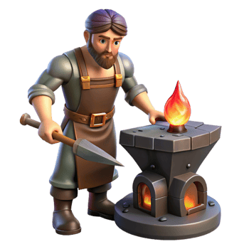 impressive vintage impressive minimalist Blacksmith 3D Render detailed genuine png
