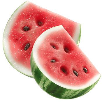 Watermelon Triangular Slice with Red Flesh and Seeds png