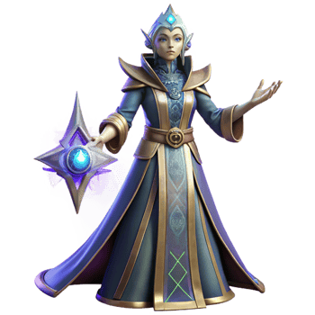 stunning minimalist magnificent rustic Fantasy Mage 3D Render premium detailed png