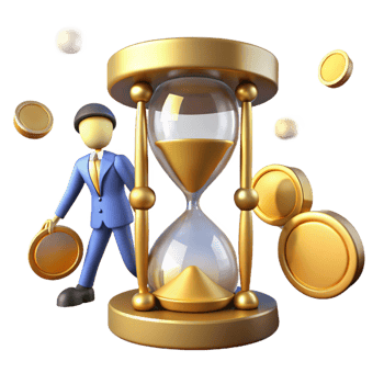 3D Illustration Time and Money Management png