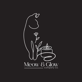 one line art cat pet with candle vector